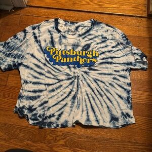 Pitt Panthers Tie Dye large loose crop shirt
